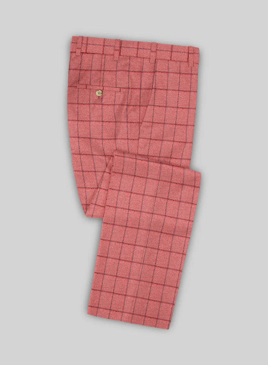 Italian Ramudo Pink Checks Tweed Pants