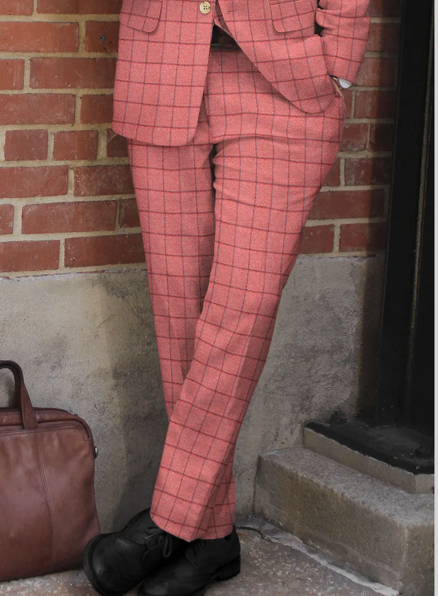 Italian Ramudo Pink Checks Tweed Pants