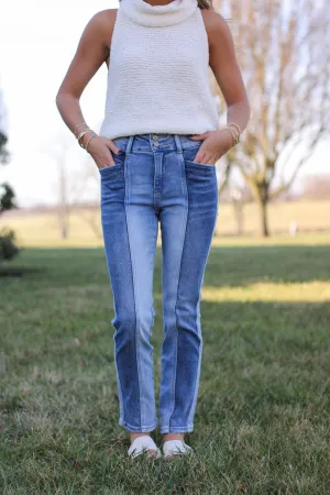 Jude Two Toned High Rise Jeans