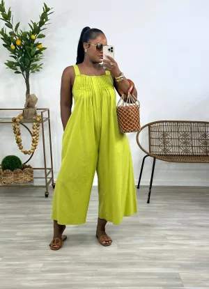 JULIE COZY OVERSIZED JUMPSUIT (DEEP LIME)