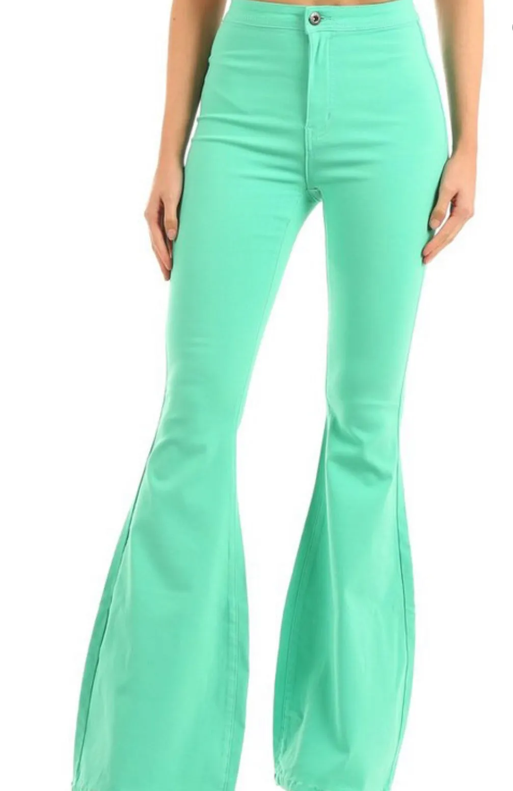 Katheryn Mint Bell Bottom Pants