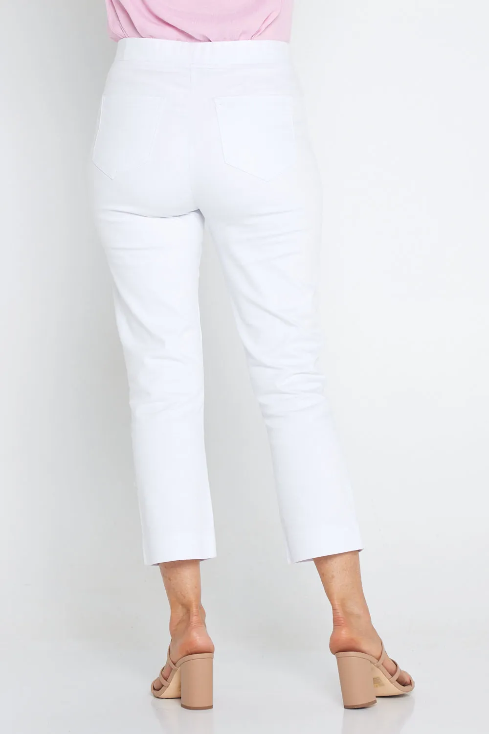 Kayla Pull On 7/8 Stretch Pants - White