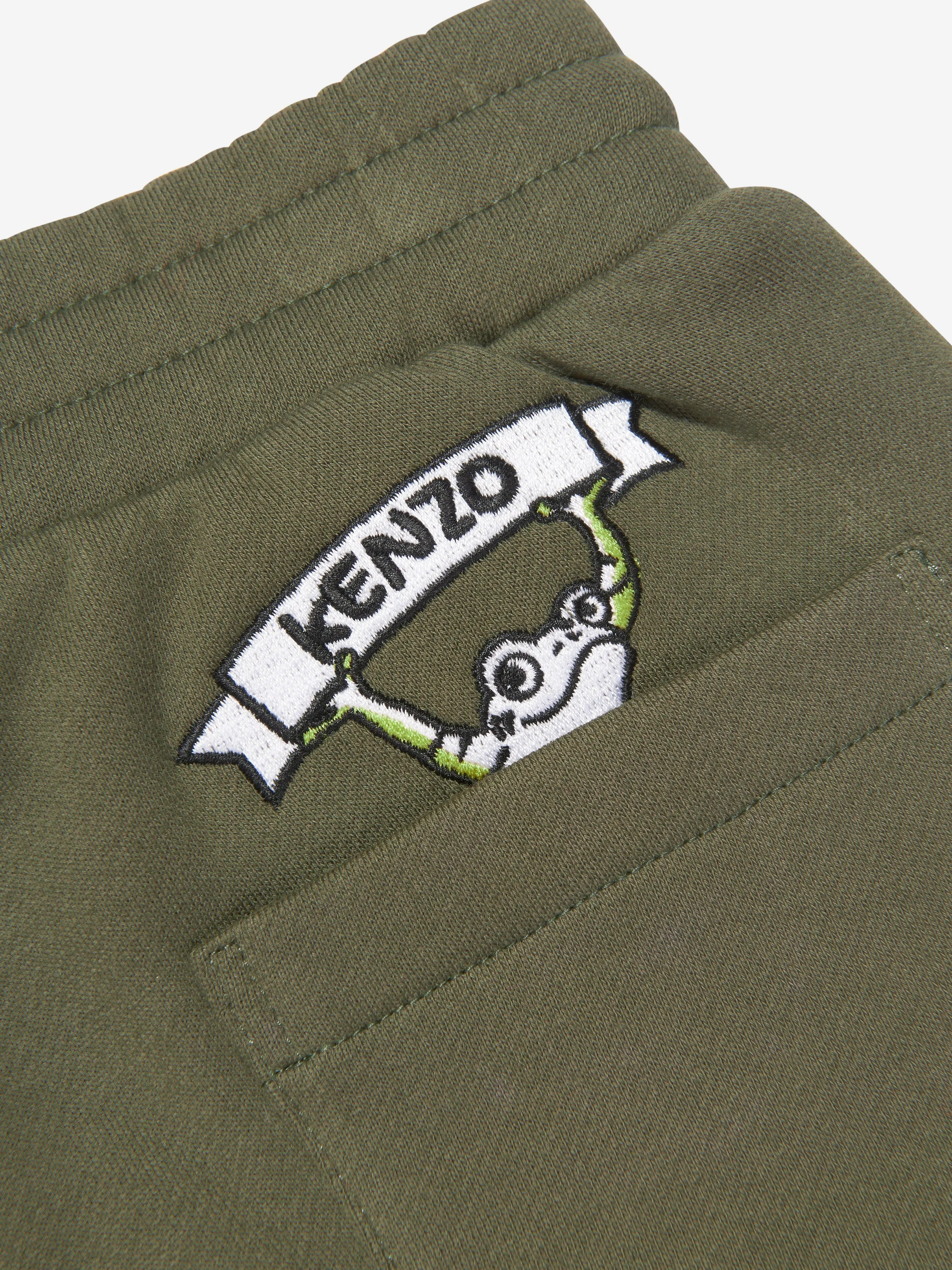 KENZO Boys Logo Joggers in Khaki