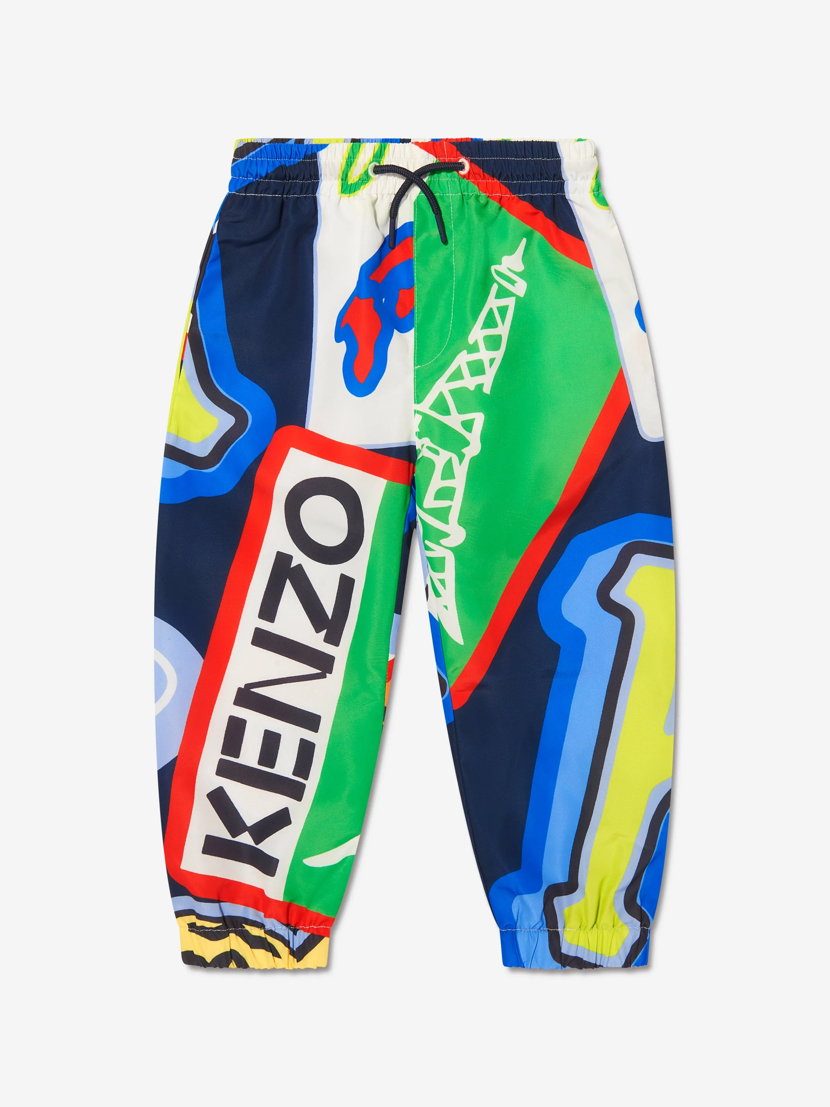 KENZO Boys Logo Print Joggers in Navy