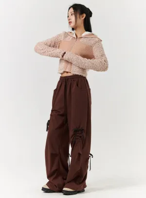 Knotted Solid High Waist Wide Leg Trousers CD322