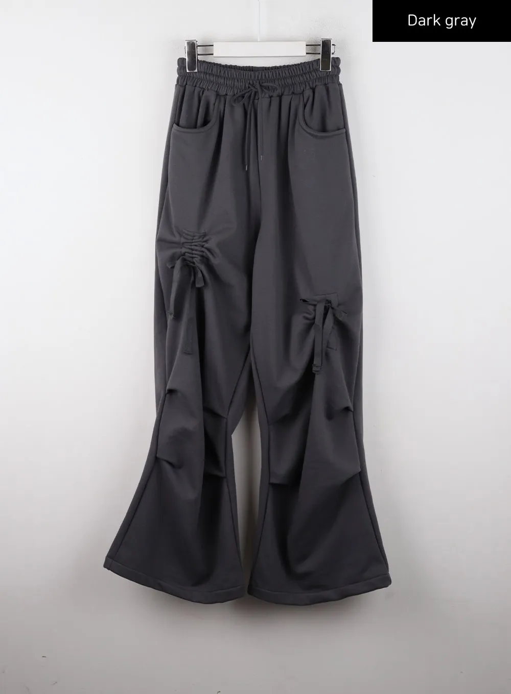 Knotted Solid High Waist Wide Leg Trousers CD322