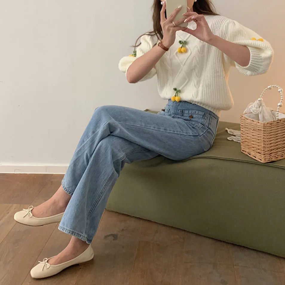 [Korean Style] High Waist Front Pocket Bootcut Flare Jeans