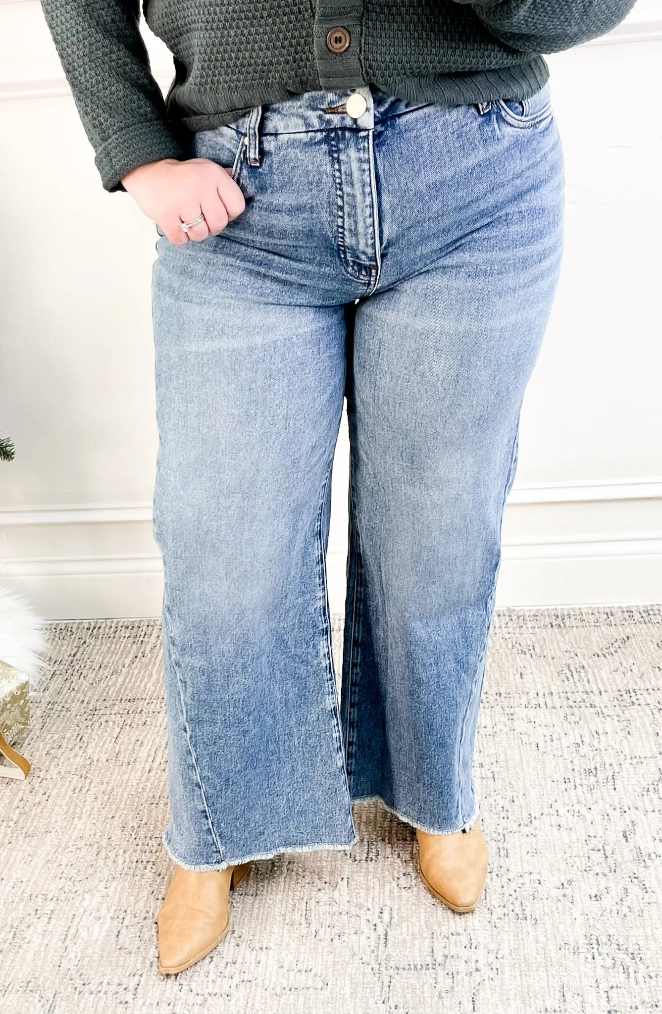 Kut from the Kloth Hi-Rise Fab-Ab Wide Leg Jeans