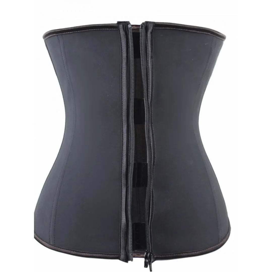 Latex Zipper With Hooks Closure Waist Cincher