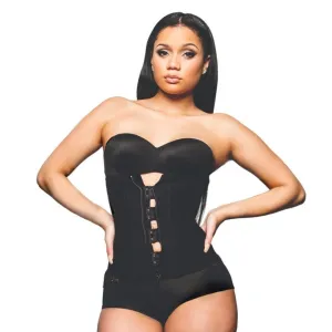 Latex Zipper With Hooks Closure Waist Cincher