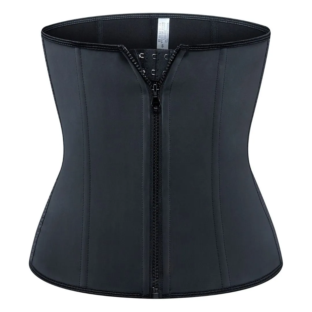 Latex Zipper With Hooks Closure Waist Cincher