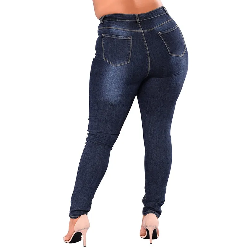 Leggings Blue Denim Skinny Stretch Bodycon Slim Jeans