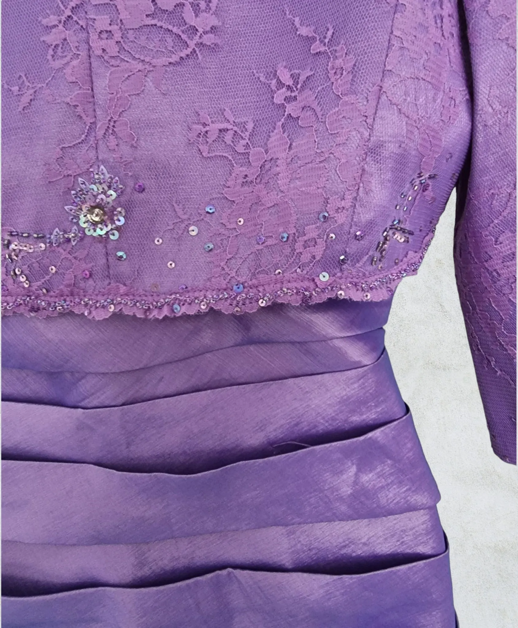 Libra Womens Lilac Embellished Dress & Bolero Jacket UK 14 US 10 EU 42 BNWT