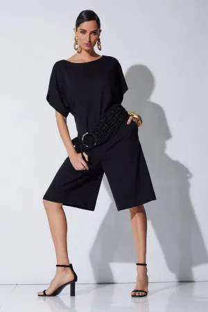 Light Weight Ponte Belted Jumpsuit