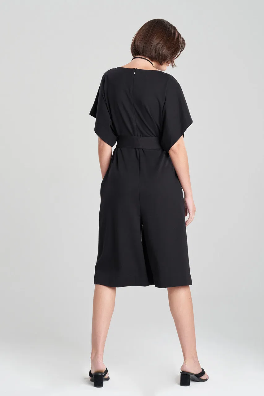 Light Weight Ponte Belted Jumpsuit