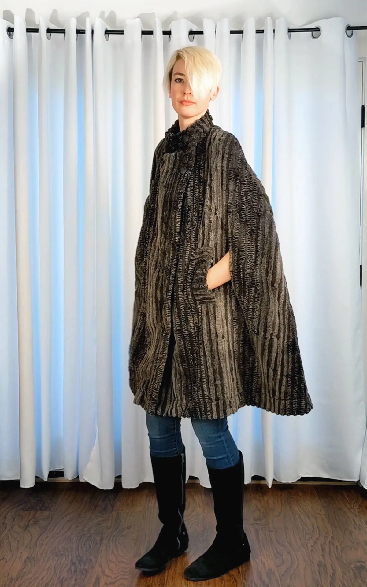 Long Cape - Luxury Faux Fur in Rattle N Shake (One Left!)