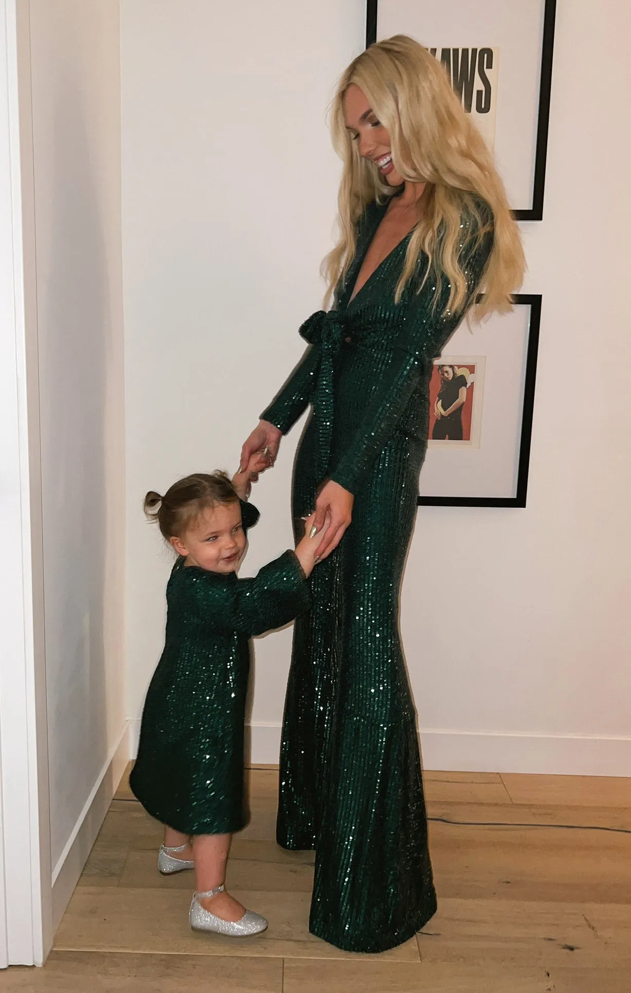 Martina Wrap Jumpsuit ~ Emerald Sequins