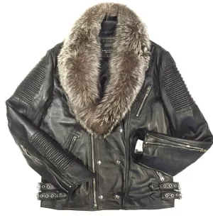 Mason & Copper Fox Collar Biker Jacket