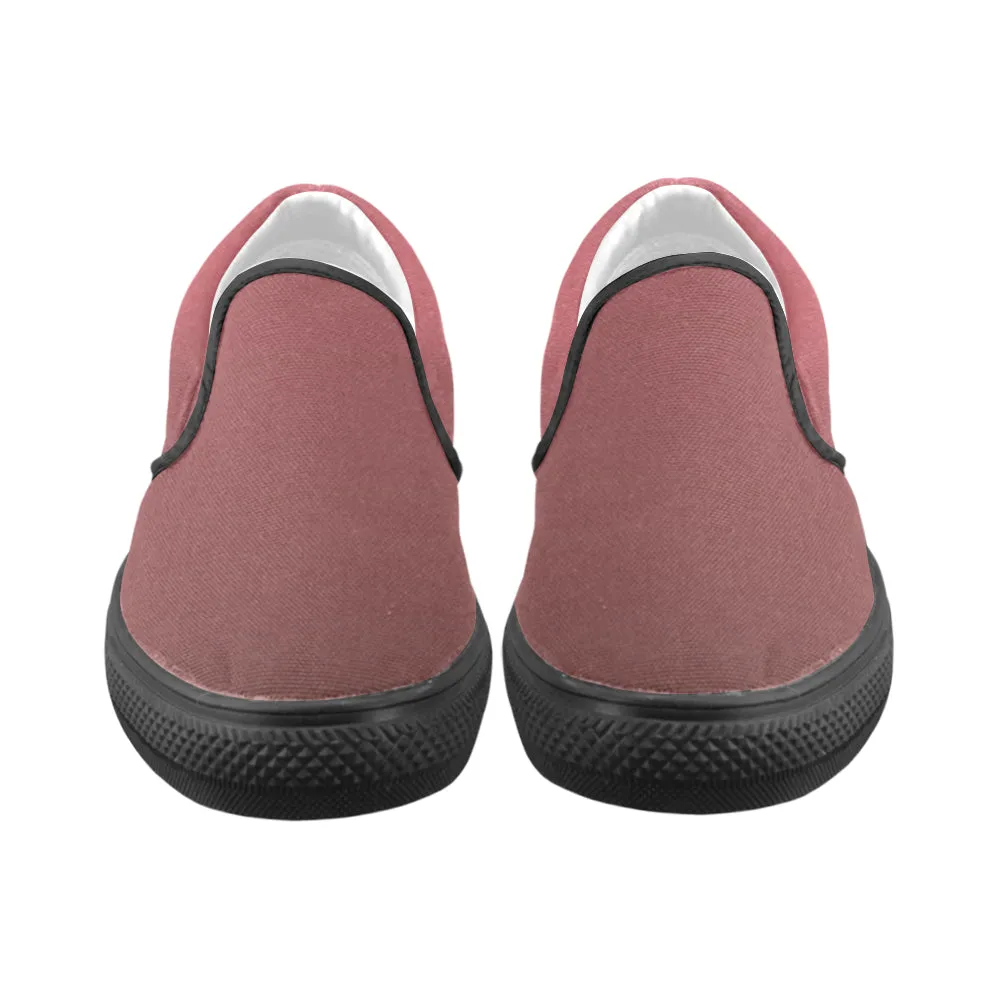 Men's Big Size Wine Colour Solids Print Slip-on Canvas Shoes