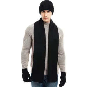 Men's Scaves and Beanie Hat Themal Gloves Set