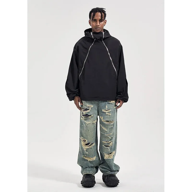 Men's Street Wear Wide Leg Jeans - Y2k Jeans - Retro Oversized Denim Trousers