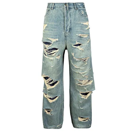 Men's Street Wear Wide Leg Jeans - Y2k Jeans - Retro Oversized Denim Trousers