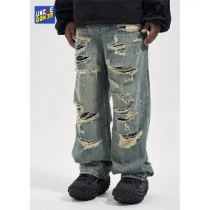 Men's Street Wear Wide Leg Jeans - Y2k Jeans - Retro Oversized Denim Trousers