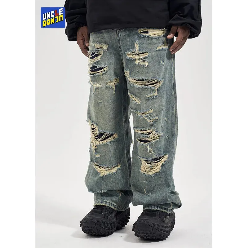 Men's Street Wear Wide Leg Jeans - Y2k Jeans - Retro Oversized Denim Trousers