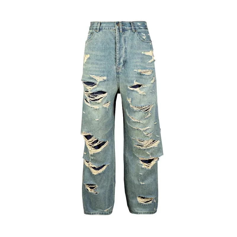 Men's Street Wear Wide Leg Jeans - Y2k Jeans - Retro Oversized Denim Trousers