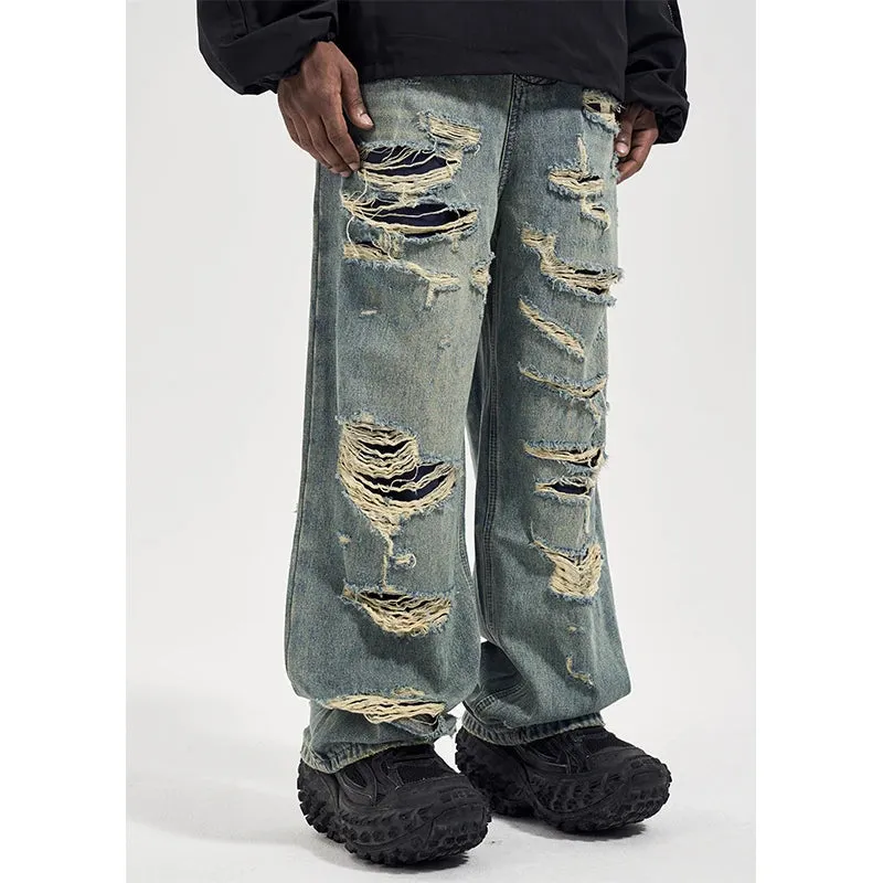 Men's Street Wear Wide Leg Jeans - Y2k Jeans - Retro Oversized Denim Trousers