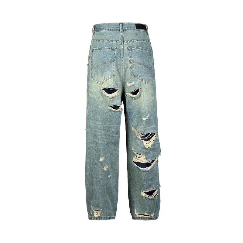 Men's Street Wear Wide Leg Jeans - Y2k Jeans - Retro Oversized Denim Trousers