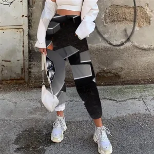 Metal Pants Women Engine Jogger Pants Gear High Waist Pants Harajuku Trouser