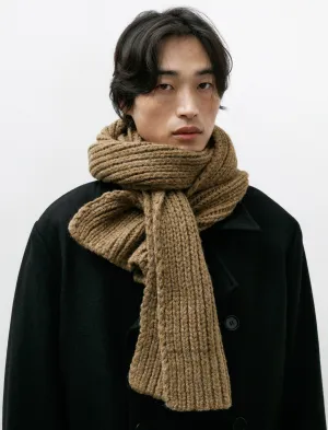 MHL Chunky Rib Scarf British Wool Olive