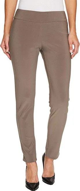 Microfiber Skinny Pull-On Dress Pants - Taupe