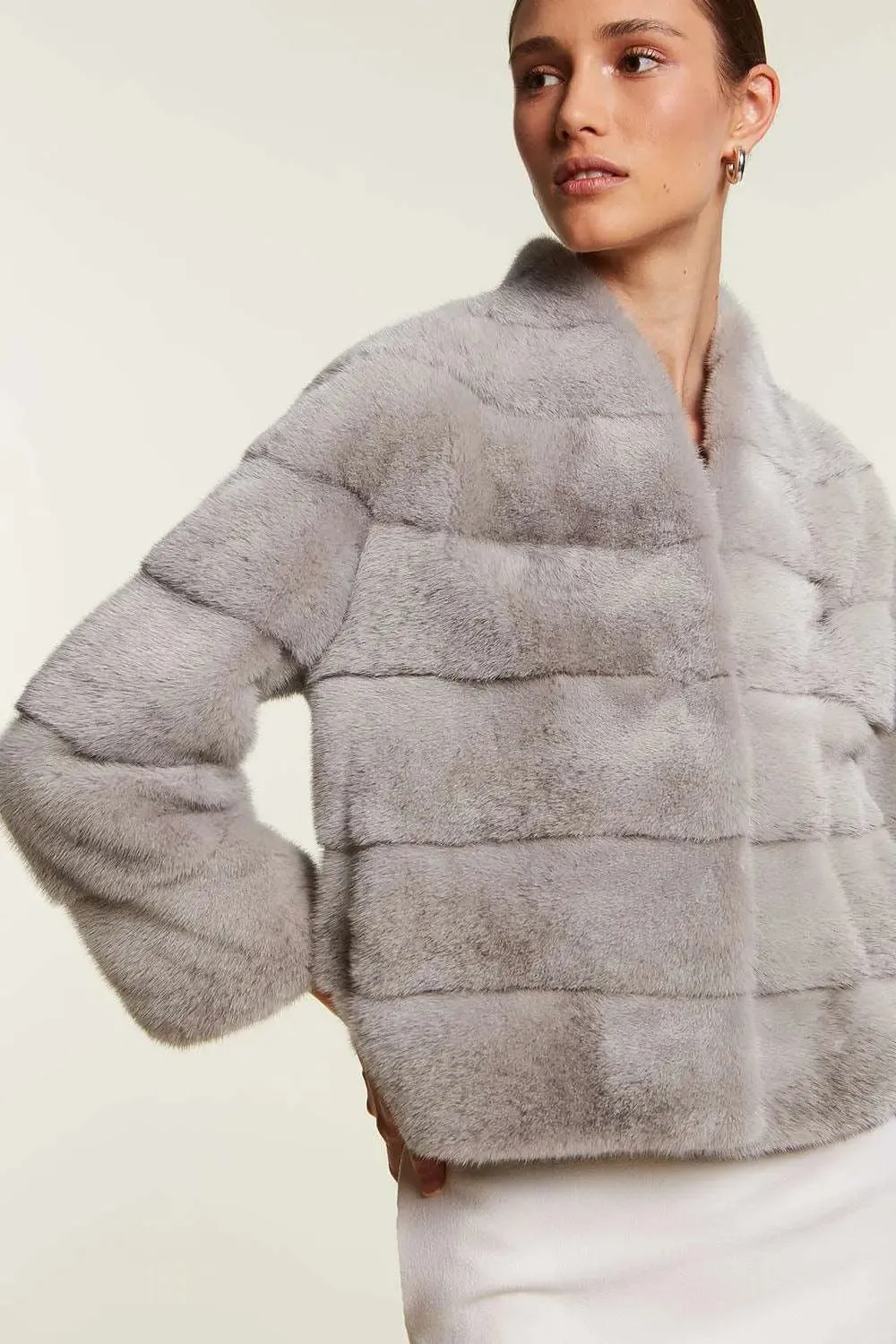 Mink jacket grey