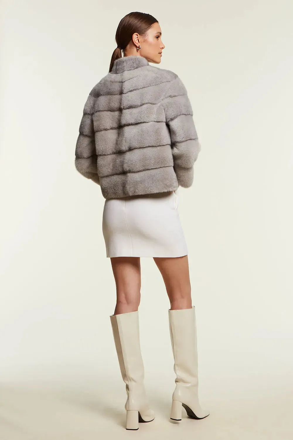 Mink jacket grey