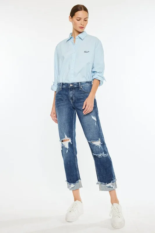 Mollie Mid Rise Slim Boyfriend Jean (Kan Can)