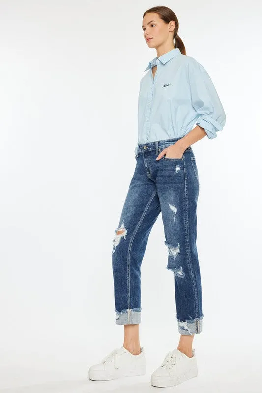 Mollie Mid Rise Slim Boyfriend Jean (Kan Can)