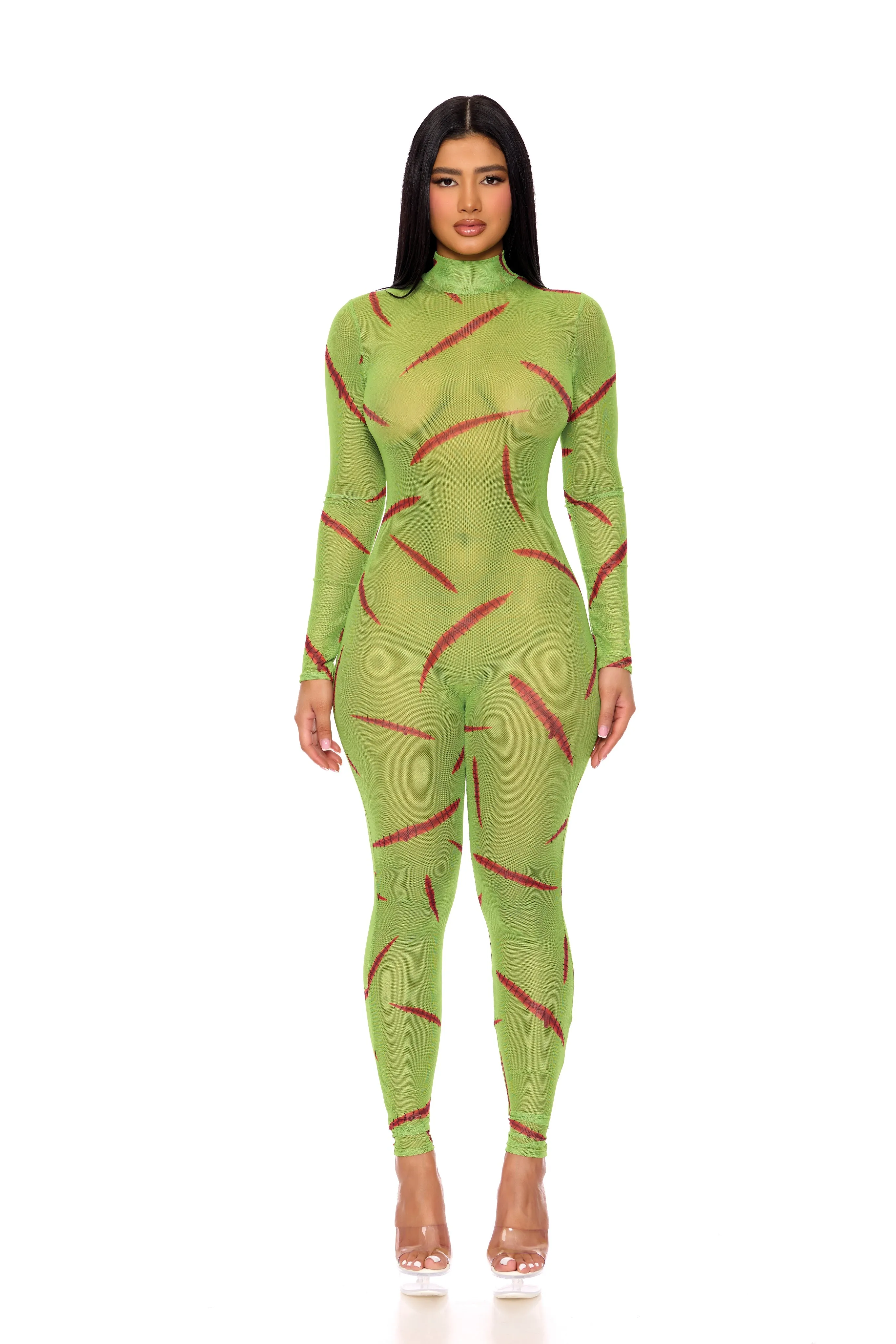 Monster Mesh Jumpsuit with Frankenstein Design