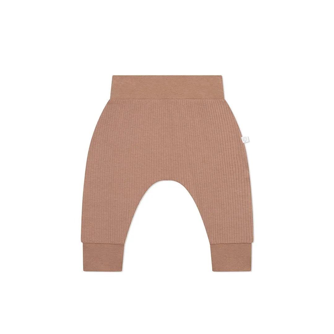 MORI Bear Face Ribbed Joggers - Bear   Brown