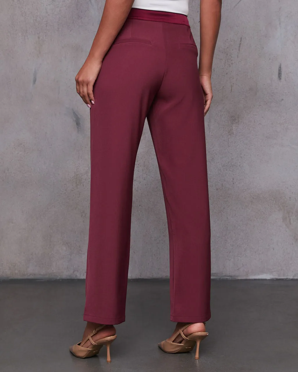 Nasha Satin Contrast High Waist Pants