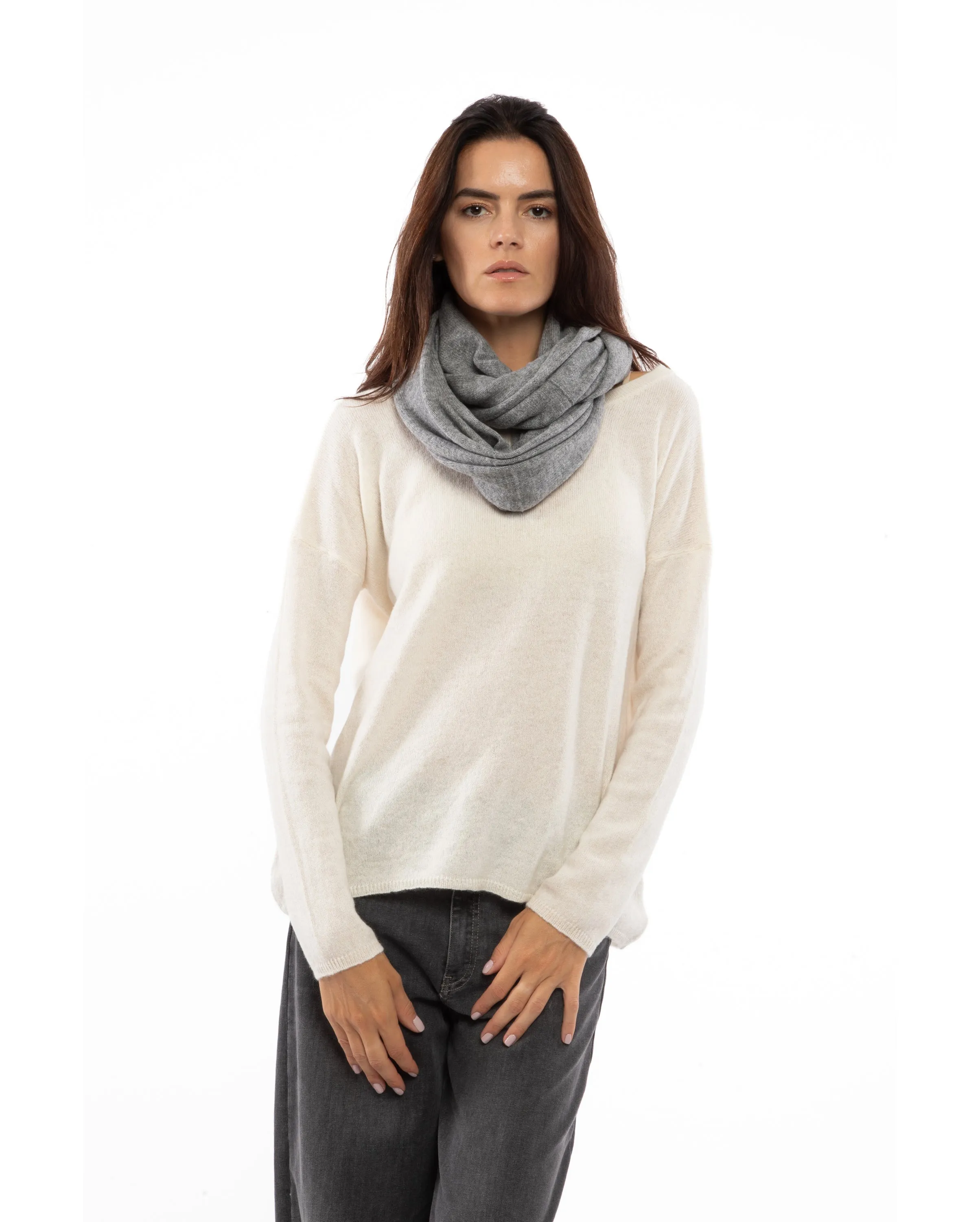 NEW FALL 24 - Women's Maxi Cashmere Neck Scarf Taupe