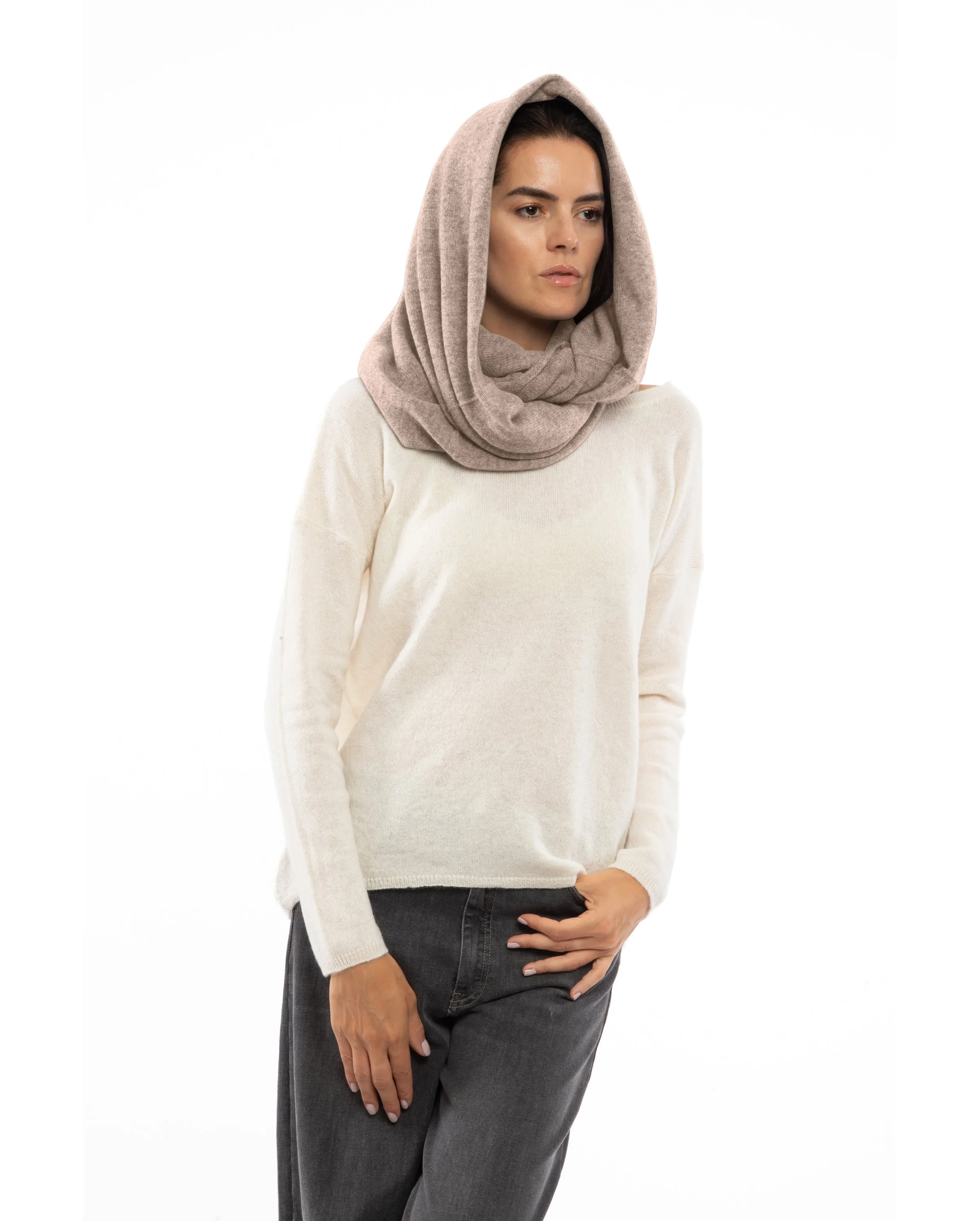 NEW FALL 24 - Women's Maxi Cashmere Neck Scarf Taupe