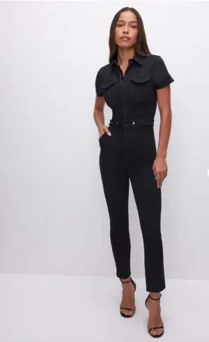 NEW!! Fit For Success Jumpsuit in Black By Good American