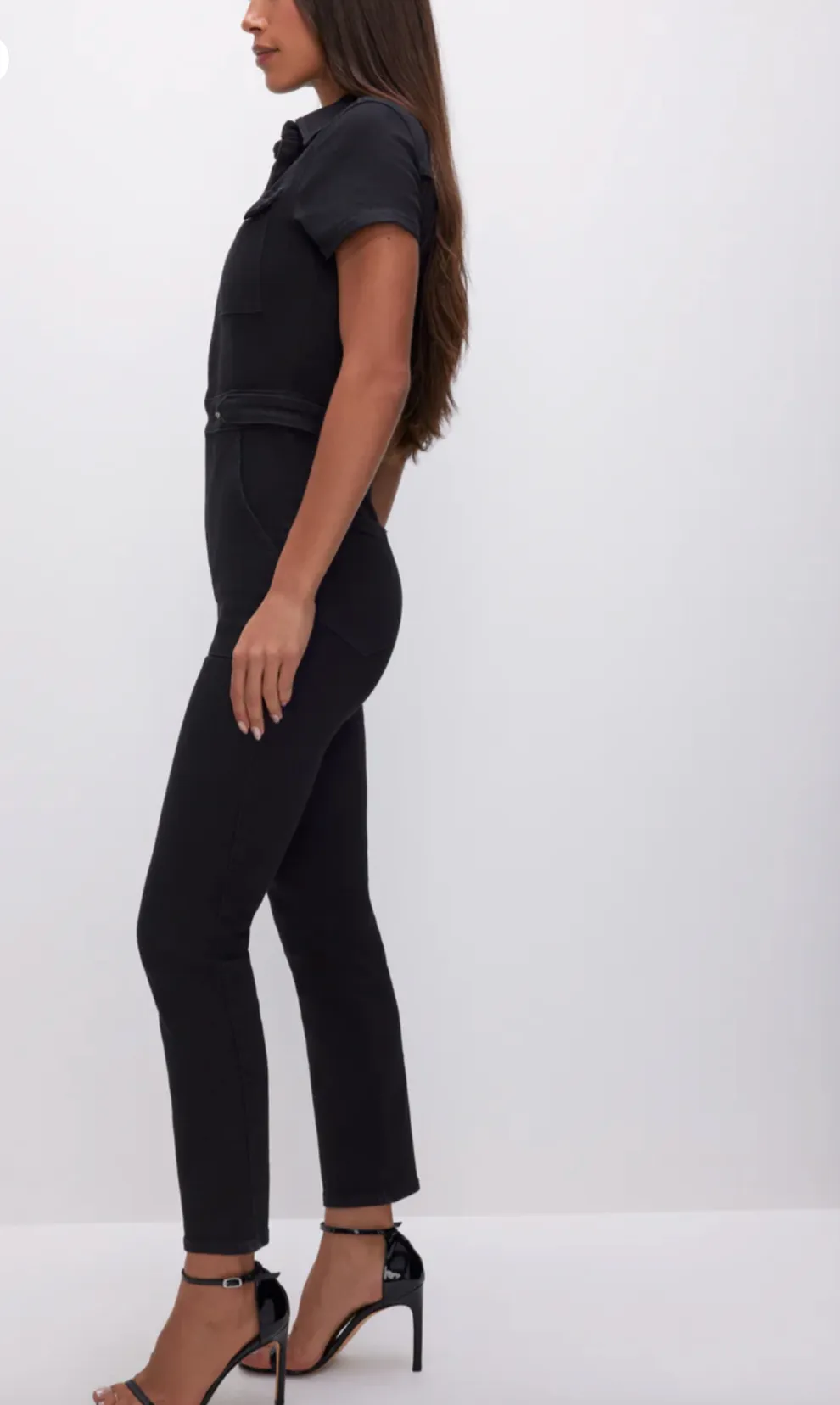 NEW!! Fit For Success Jumpsuit in Black By Good American