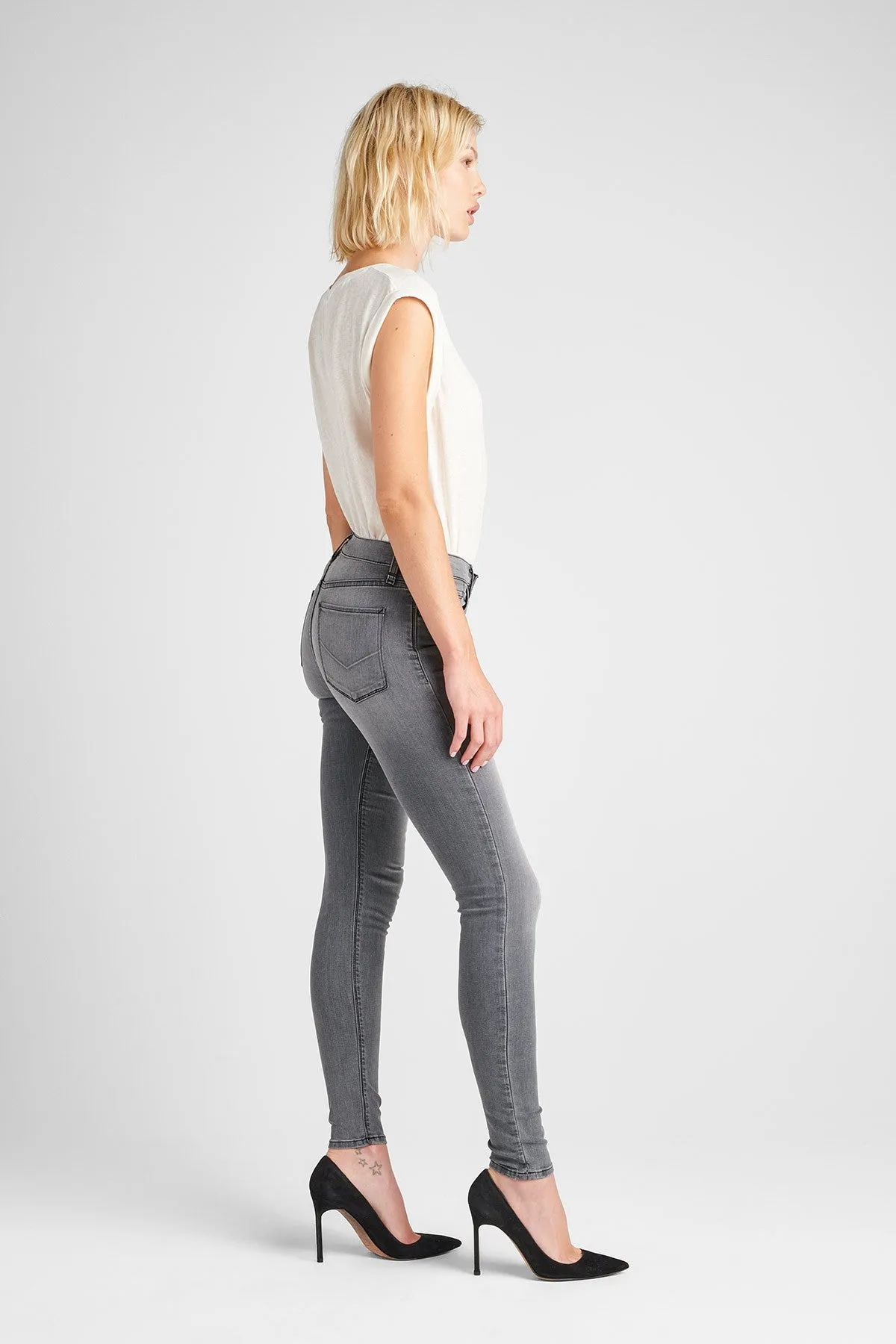 Nico Mid Rise Super Skinny - Trooper Grey