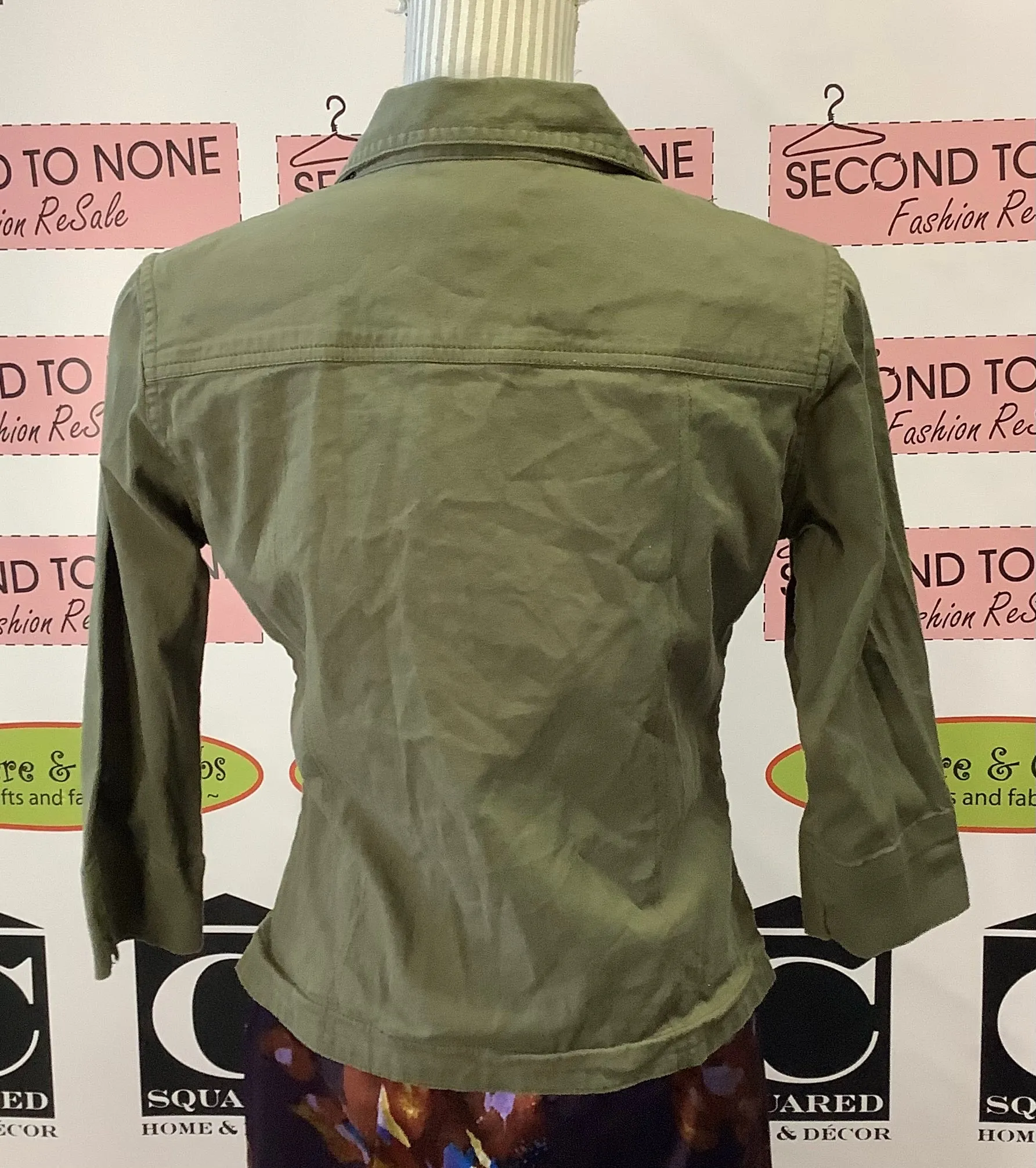 Olive Denim Look Jacket (Size S)