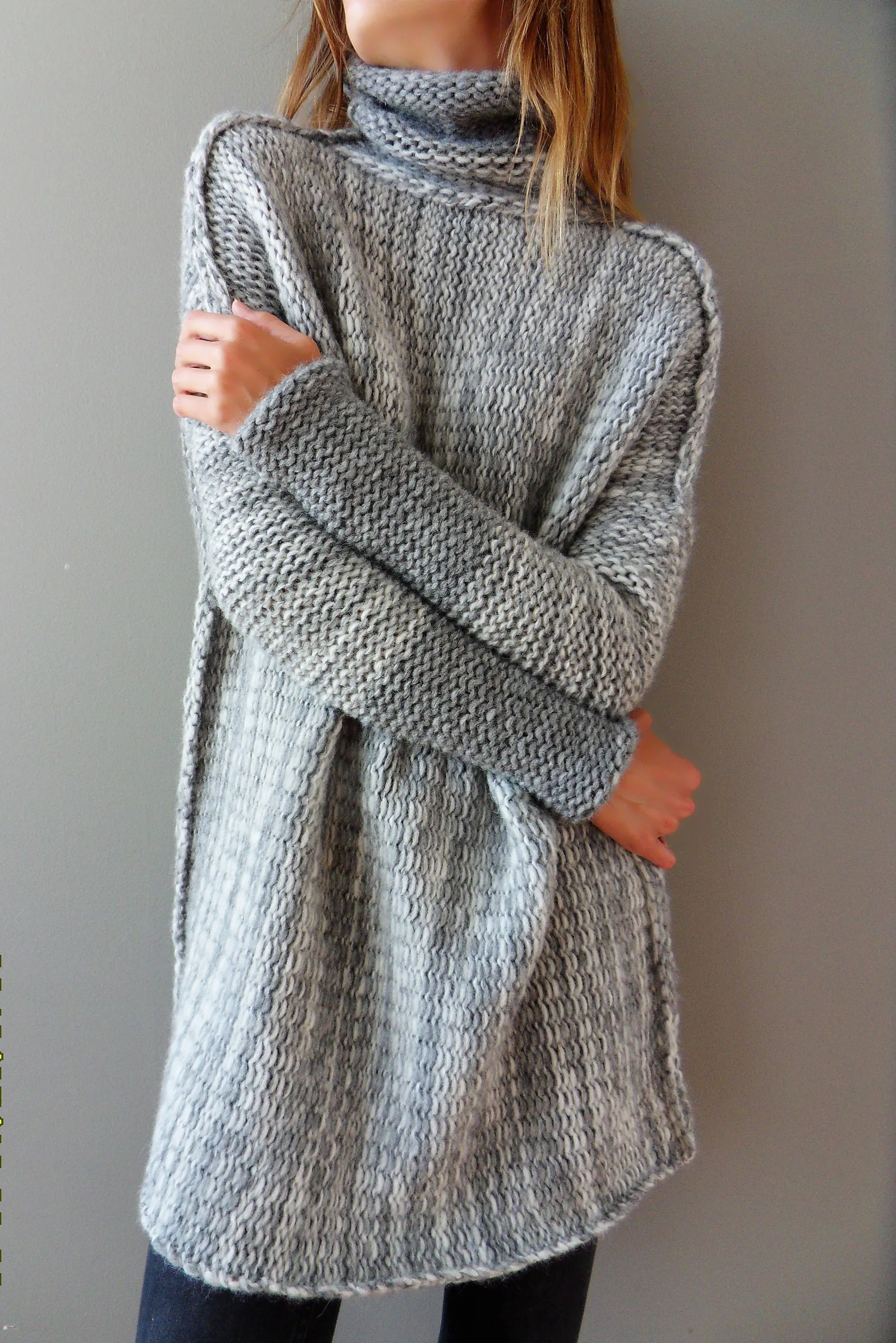 Oversized  Alpaca Chunky knit sweater.