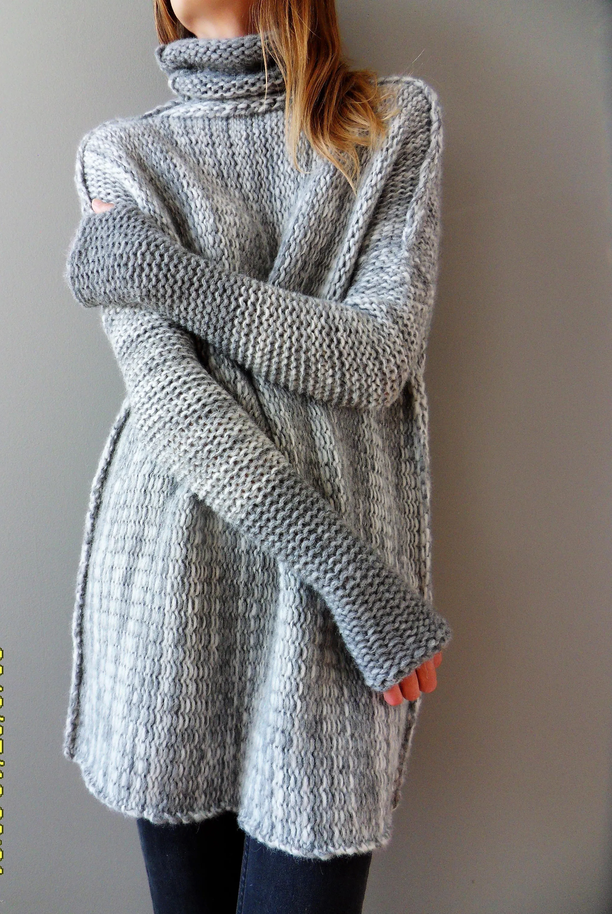 Oversized  Alpaca Chunky knit sweater.