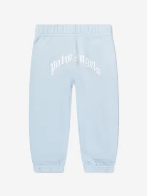 Palm Angels Baby Boys Curved Logo Joggers in Blue